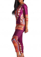 Dashiki Print Side Slit Top and Pants