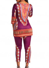 Dashiki Print Side Slit Top and Pants